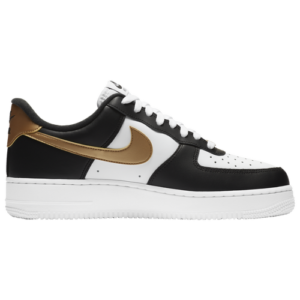 Nike Mens Nike Air Force 1 Low - Mens Basketball Shoes Black/Metallic Gold/White Size 11.5