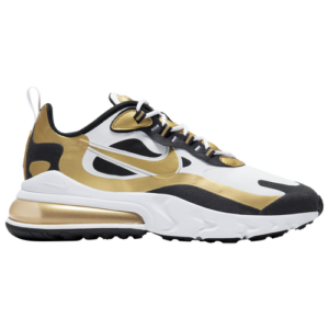 Nike Mens Nike Air Max 270 React - Mens Shoes White/Metallic Gold/Black Size 08.0