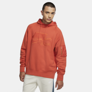 Nike Mens Nike Anti Corp Fleece Pullover Hoodie - Mens Orange/Orange Size XL