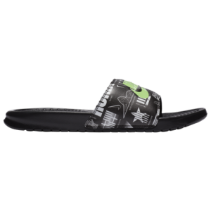 Nike Mens Nike Benassi - Mens Shoes Black/Green Size 09.0