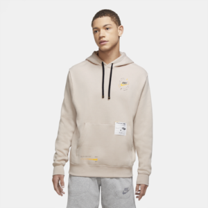 Nike Mens Nike Club Basketball Fresh Perspective Hoodie - Mens Fossil Stone/Yellow Size XL