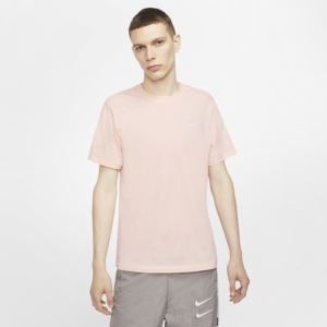 Nike Mens Nike Club Embroidered T-Shirt - Mens Pink/White Size L