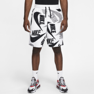 Nike Mens Nike Club Essentials AOP Shorts - Mens Black/University Red Size L