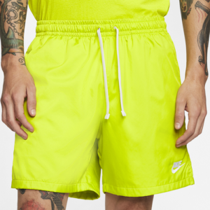 Nike Mens Nike Club Essentials Woven Flow Shorts - Mens Bright Cactus/White Size L