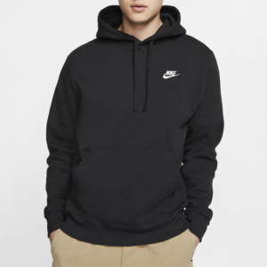 Nike Mens Nike Club Pullover Hoodie - Mens Black/White Size S