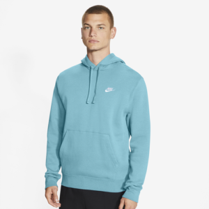 Nike Mens Nike Club Pullover Hoodie - Mens Bleached Aqua/White Size XXL