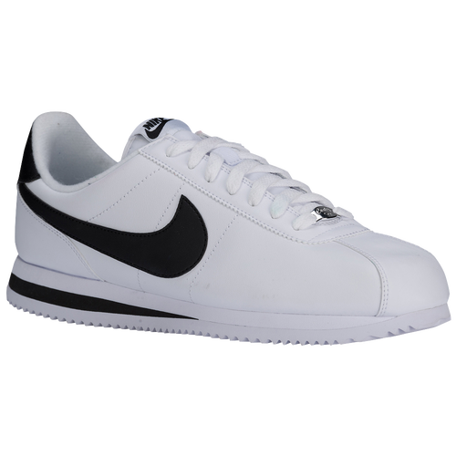 Nike Mens Nike Cortez - Mens Running Shoes White/Metallic Silver/Black Size 08.5