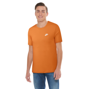 Nike Mens Nike Embroidered Futura T-Shirt - Mens Electro Orange/White Size M