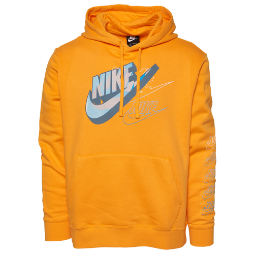 Nike Mens Nike Futura Mash Pullover Hoodie - Mens Yellow/Blue Size XL