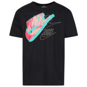 Nike Mens Nike Futura Mash T-Shirt - Mens Black/Jade/Pink Size S