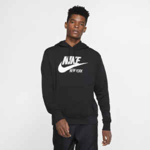 Nike Mens Nike NSW City Pullover Hoodie - Mens Black/White Size M