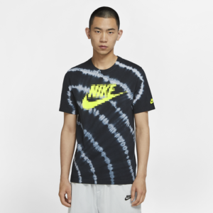 Nike Mens Nike Pixelated Tie-Dyed T-Shirt - Mens Pure Platinum/Black/White Size L