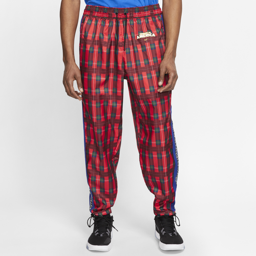 Nike Mens Nike Plaid Tribute Pants - Mens University Red/Black Size L