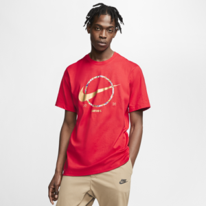 Nike Mens Nike Preheat Swoosh T-Shirt - Mens University Red/Gold Size S