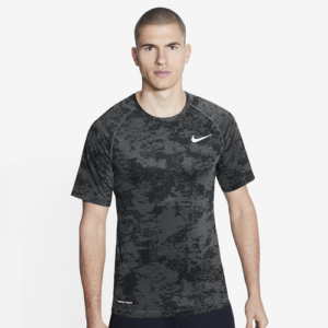 Nike Mens Nike Pro Fitted Short Sleeve Top - Mens Iron Grey/White Size XL