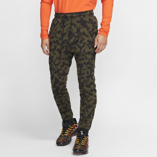 Nike Mens Nike Tech Fleece AOP Camo Joggers - Mens Medium Olive/Black Size S