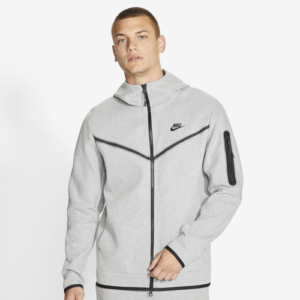 Nike Mens Nike Tech Fleece Full-Zip Hoodie - Mens Grey Heather/Black Size S