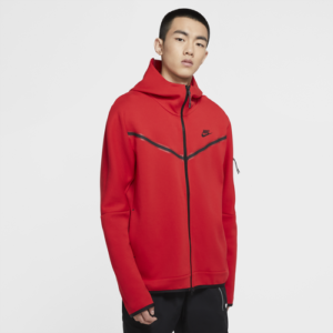 Nike Mens Nike Tech Fleece Full-Zip Hoodie - Mens University Red/Black Size XXL