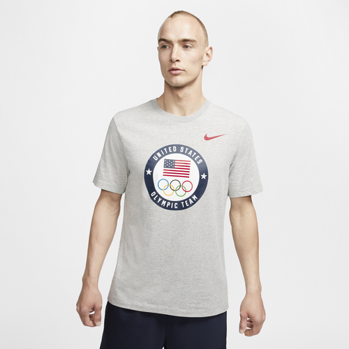 Nike Mens Nike USOC T-Shirt - Mens Dark Grey Heather/White/Navy Size S