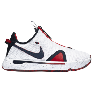 Nike Mens Paul George Nike PG 4 - Mens Basketball Shoes White/Obsidian/University Red Size 09.5