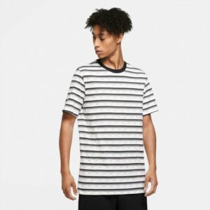 Nike Men's Sportswear Swoosh Striped T-Shirt White/Black, 3X-Large - Men's Athletic Performance Tops at Academy Sports