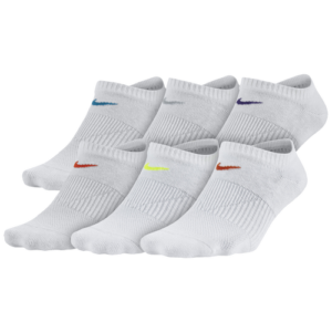 Nike Womens Nike 6PK Lightweight No Show Socks - Womens White/Multicolor Size M