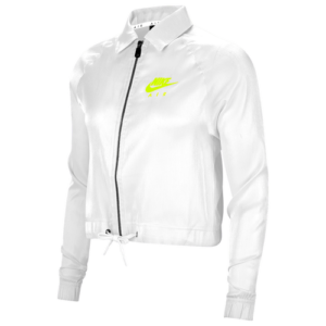 Nike Womens Nike Air Sheen Jacket - Womens White/Volt Size XS