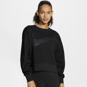 Nike Womens Nike Get Fit Fleece Crew - Womens Black/Dark Smoke Gray Size XL