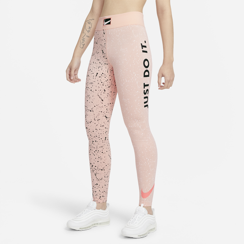 Nike Womens Nike High Waisted Leg-A-See Radical Union Tights - Womens Coral/Coral Size M