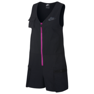 Nike Womens Nike Icon Clash Romper - Womens Black/Fire Size M