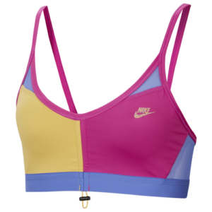 Nike Womens Nike Indy Icon Clash Toggle Bra - Womens Fire Pink/Topaz Gold/Sapphire Size XS