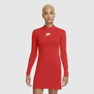 Nike Womens Nike Long Sleeve Air Dress - Womens Chile Red/White Size XS