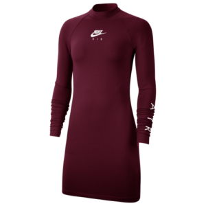 Nike Womens Nike Long Sleeve Air Dress - Womens Dark Beetroot/White Size XS