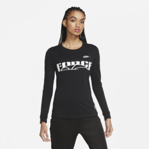 Nike Womens Nike Longsleeve T-Shirt - Womens Black/White Size L