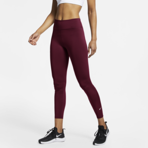 Nike Womens Nike One 7/8 Tights - Womens Maroon/White Size XL