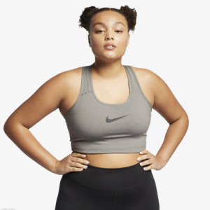 Nike Womens Nike Plus Size Swoosh Bra - Womens Carbon Heather/Black