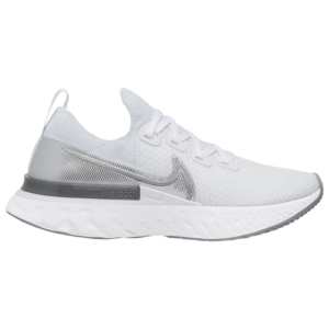 Nike Womens Nike React Infinity Run Flyknit - Womens Running Shoes True White/Metallic Silver/White Size 10.0