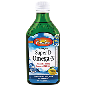 Norwegian Super D Omega 3 - 2,000 IU Vitamin D3, Omega 3's, EPA & DHA - Lemon (8.4 Fluid Ounces)