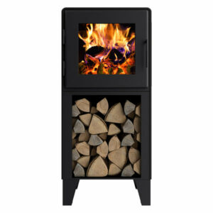 Nova Tower Wood Stove, Height Extension Legs, Satin Black, Satin Black