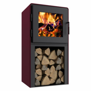 Nova Tower Wood Stove, Satin Black Finish, Satin Black Door, Mojave Sh