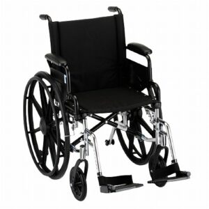 Nova Wheelchair Lightweight, Flip Back Detach Arm Swing Away Footrest 18 inch - 1.0 ea