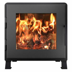 Nova Wood Stove, Satin Black/Charcoal Door