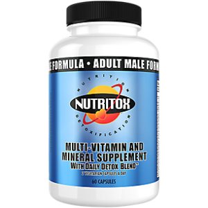 Nutritox Adult Male Formula Multi-Vitamin & Mineral Supplement with Daily Detox Blend (60 Capsules)