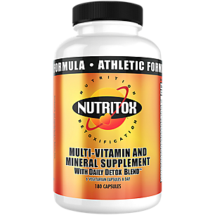 Nutritox Athletic Formula Multi-Vitamin & Mineral Supplement with Daily Detox Blend (180 Capsules)