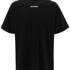 OFF-WHITE BARREL WORKER PRINT T-SHIRT S Black, White Cotton