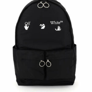 OFF-WHITE NYLON BACKPACK WITH LOGO PRINT OS Black Technical