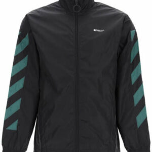 OFF-WHITE NYLON DIAG JACKET M Black, Green Technical