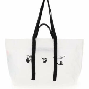 OFF-WHITE PVC TOTE BAG WITH LOGO OS White, Black