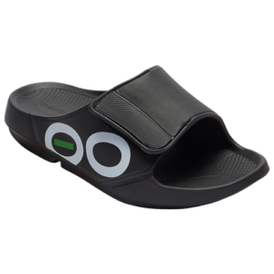 OOFOS INC Mens OOFOS INC Ooahh Flex Slide - Mens Shoes Black/White Size 12.0