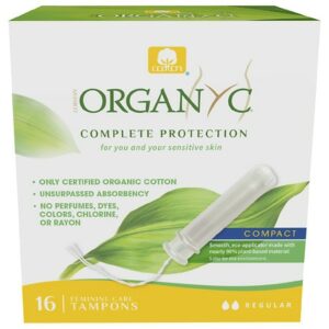 ORGANYC 100% Certified Organic Cotton Compact Eco-Applicator Tampon, Regular - 16.0 ea